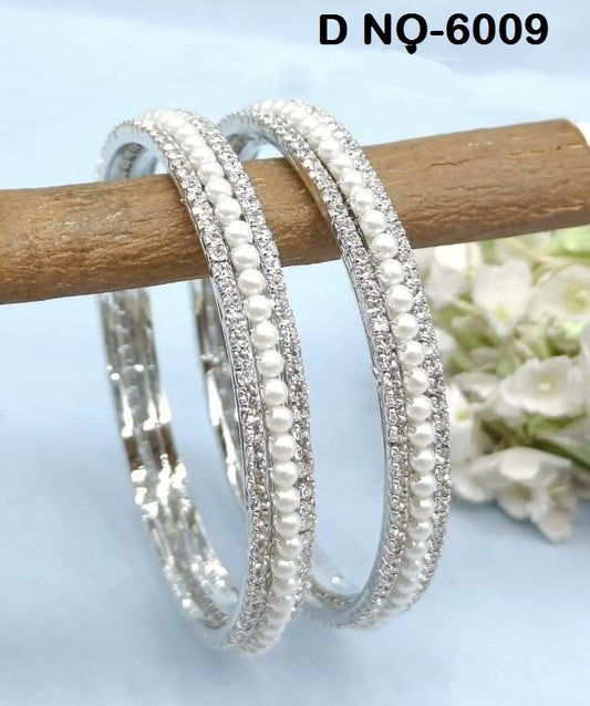 Stone Bangles Rodium Sku 6009 G4