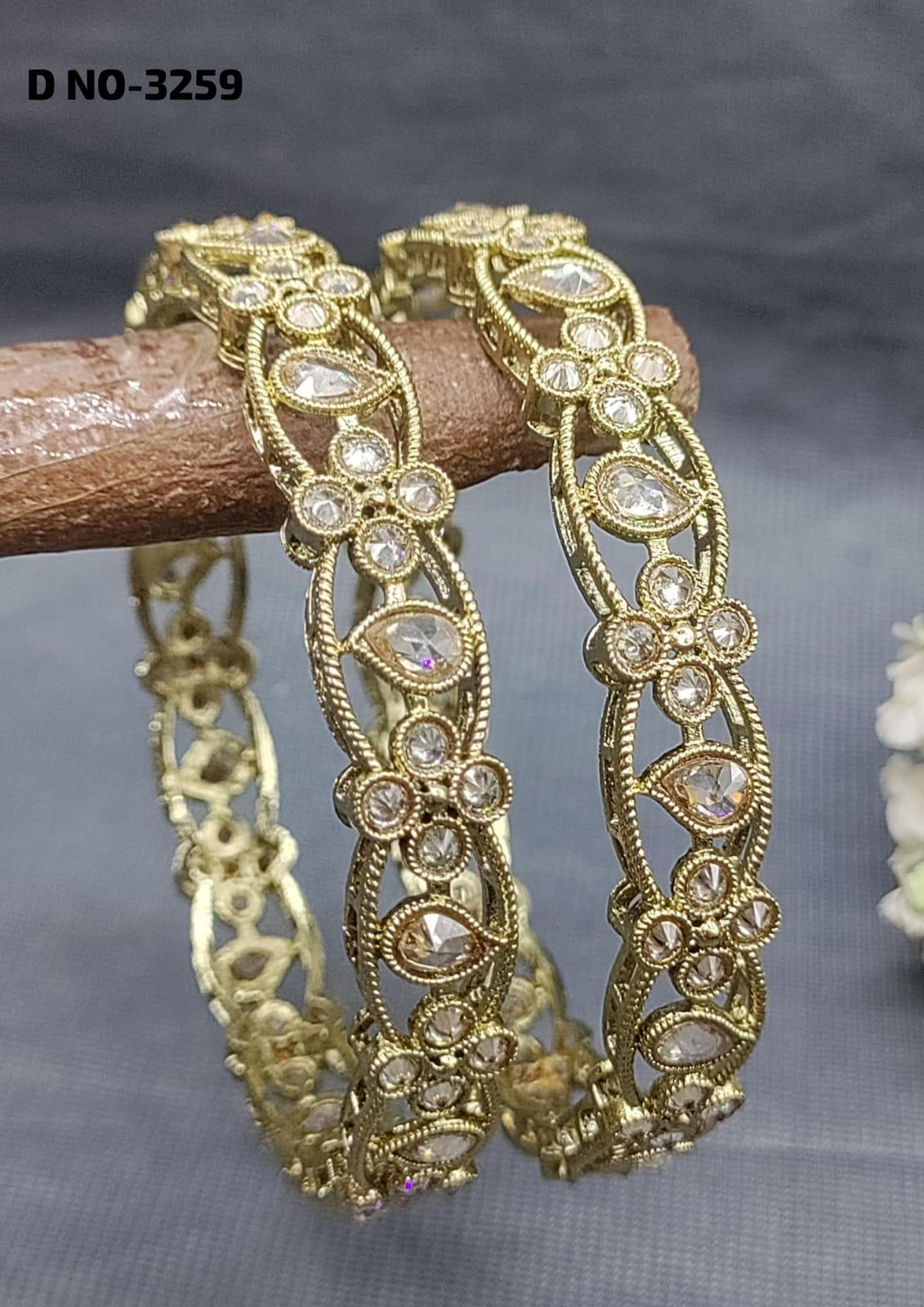 Polki Bangles Mehndi Sku-3259 G2