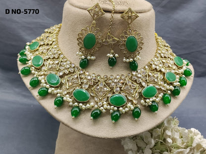 Polki Necklace Mehndi Set Sku-5770 B1 rchiecreation