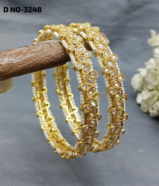 Beautiful Golden Bangles Sku- 3284 rchiecreation