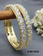 Cz Gold Bangles Sku-5032 rchiecreation