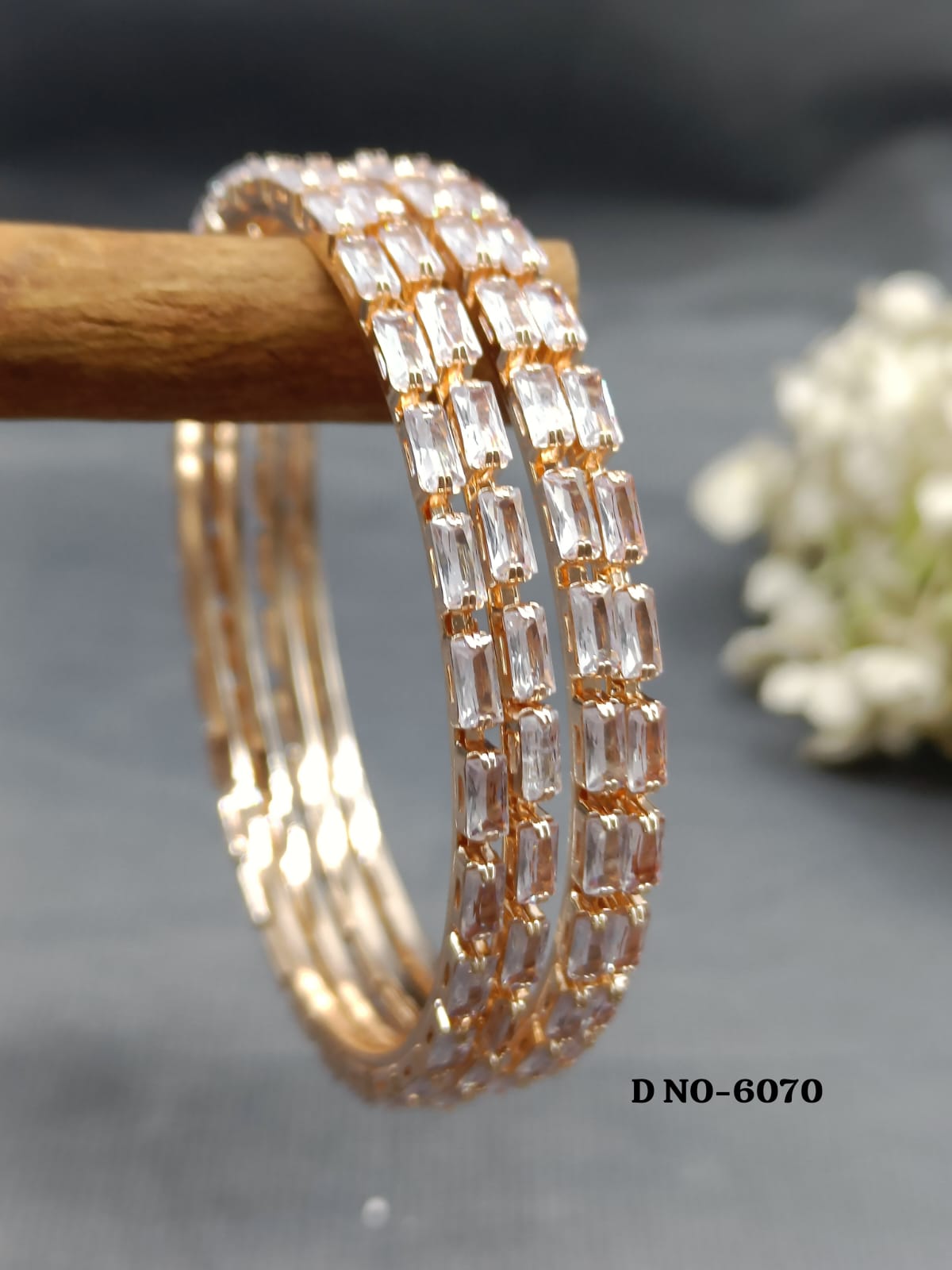 Stone RoseGold  Bangles Sku -6070 rchiecreation