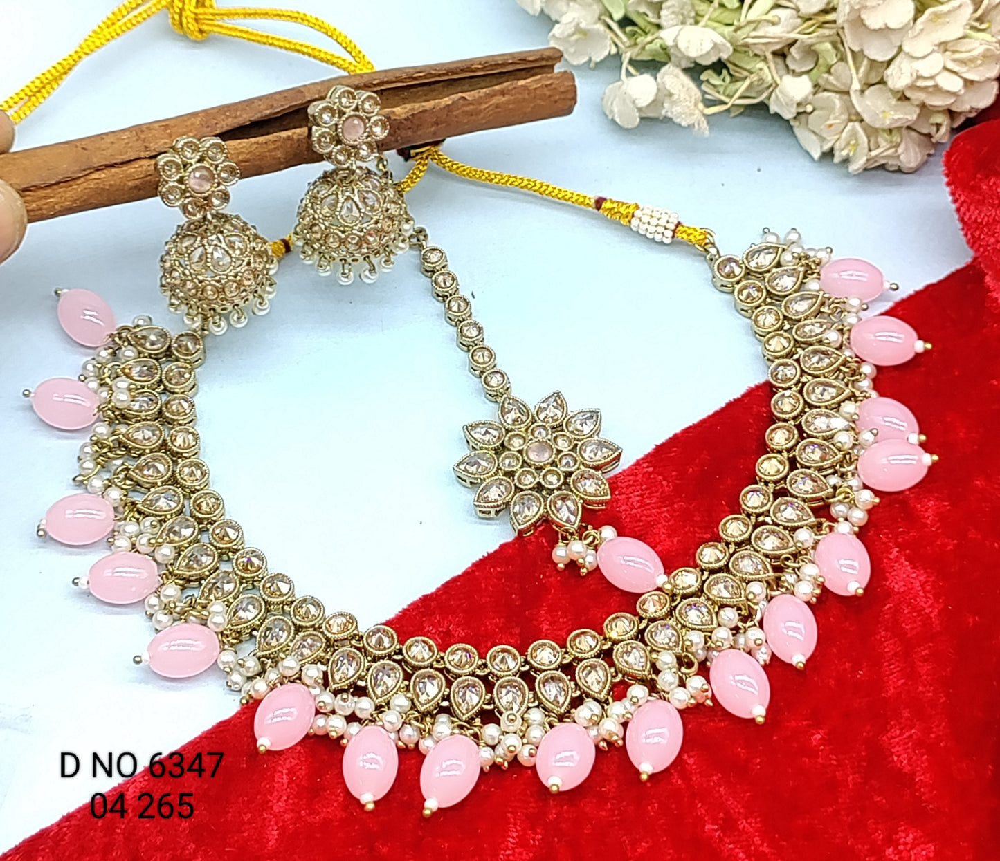 Beautiful Polki Necklace Sku 6347 rchiecreation