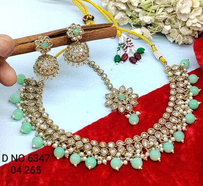 Beautiful Polki Necklace Sku 6347 rchiecreation