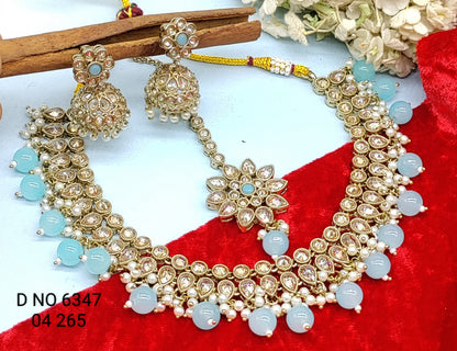 Beautiful Polki Necklace Sku 6347 rchiecreation