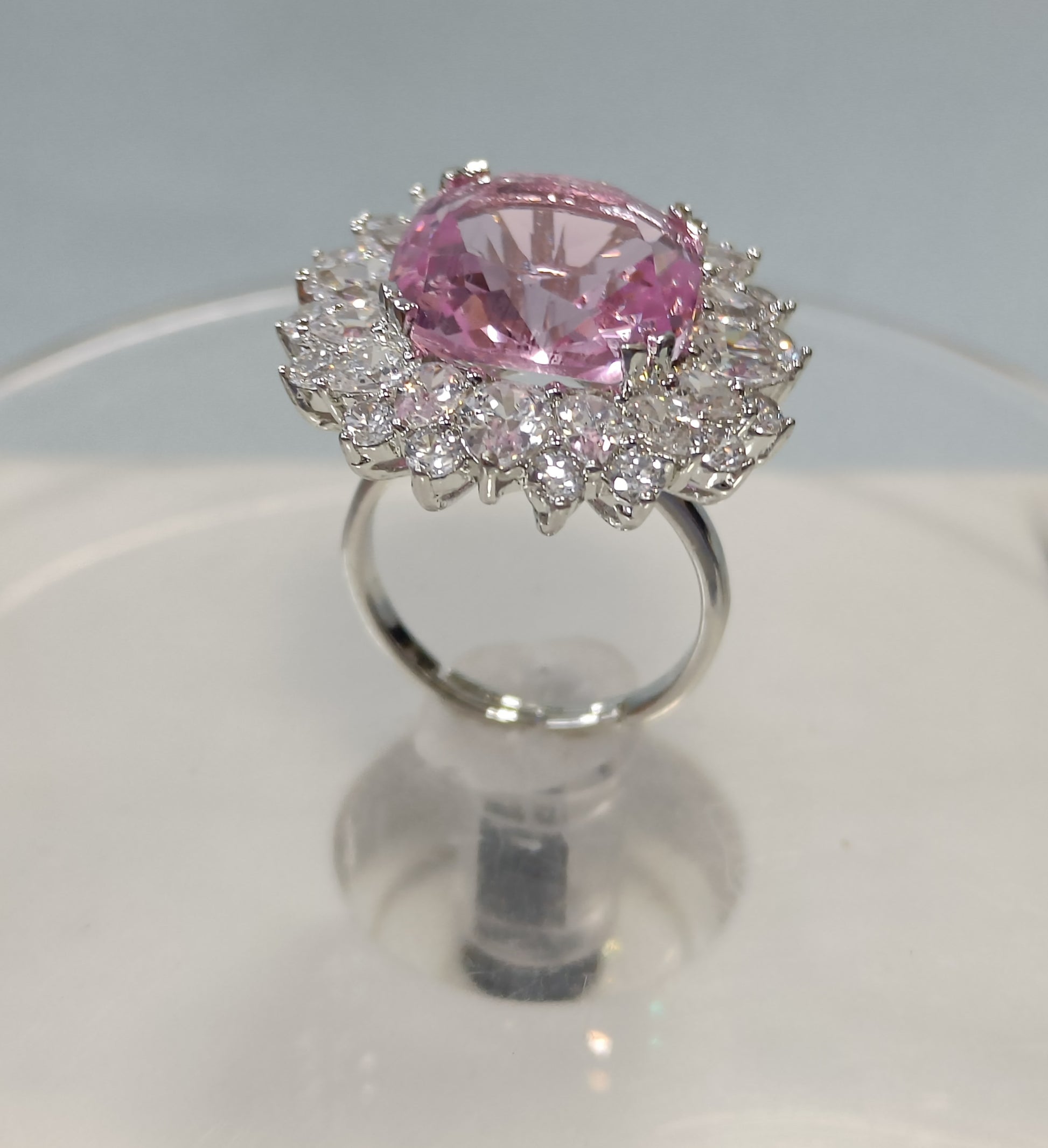Rodium American Diamond Finger Ring Sku-5969 rchiecreation