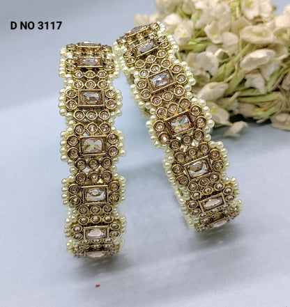 Mehandi Polki Bangles Sku-3117 rchiecreation