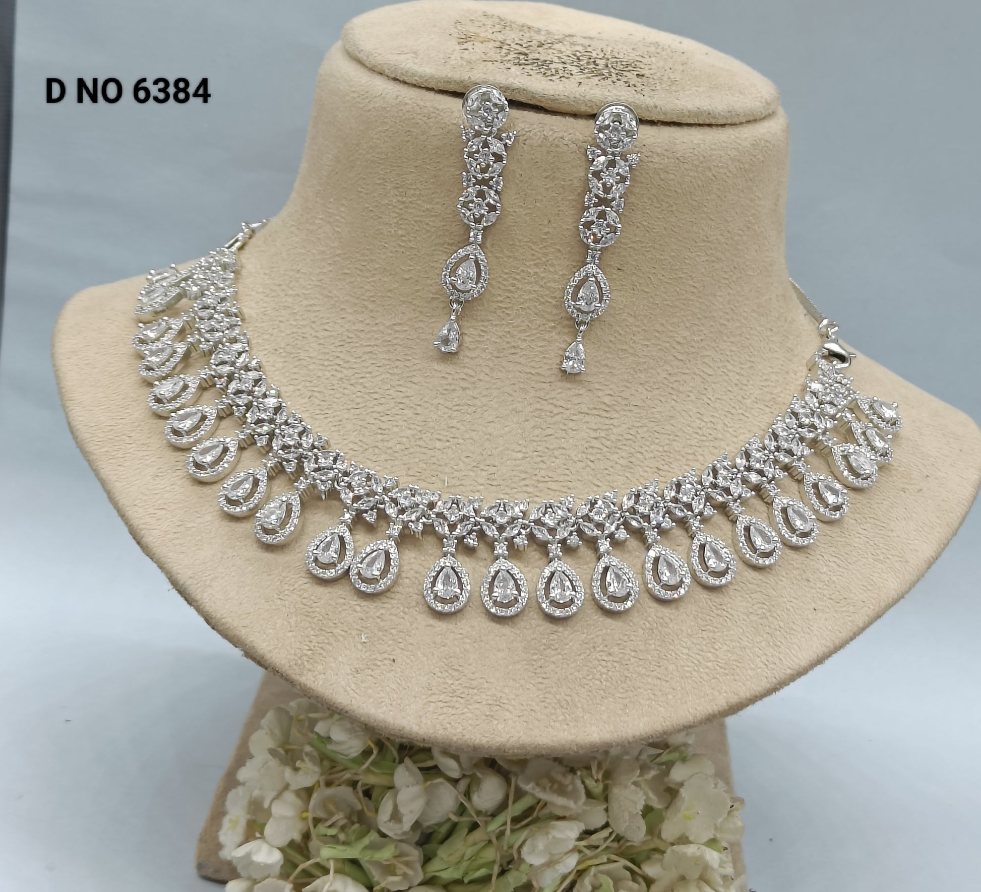Ad Diamond Rodium Necklace Sku 6384 C3 rchiecreation