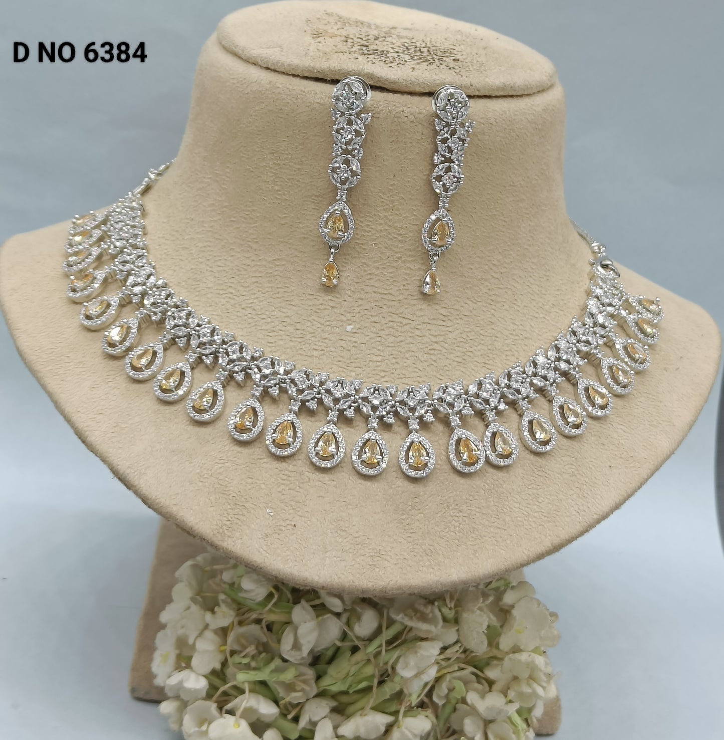 Ad Diamond Rodium Necklace Sku 6384 C3 rchiecreation