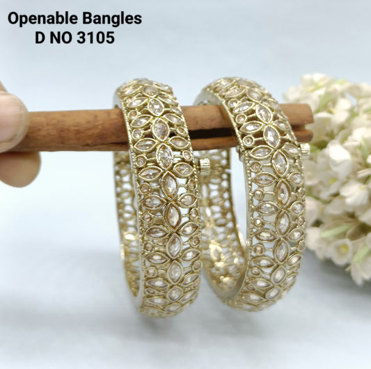 Polki Bangles Sku 3105 rchiecreation