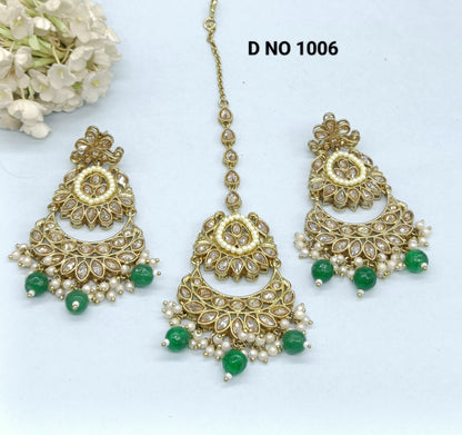 Beautiful Polki Earrings Ticka Sku 1006 rchiecreation