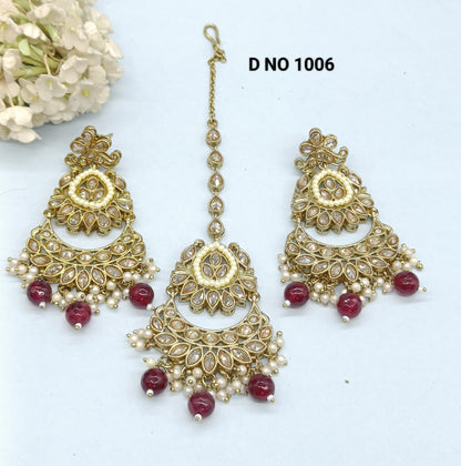 Beautiful Polki Earrings Ticka Sku 1006 rchiecreation