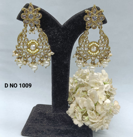 Beautiful Polki Earrings Sku 1009 rchiecreation