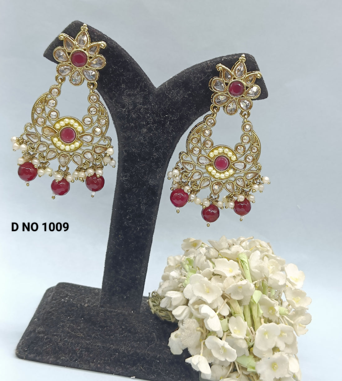 Beautiful Polki Earrings Sku 1009 rchiecreation