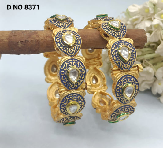 Minakari Kundan Bangles Sku 8371 rchiecreation