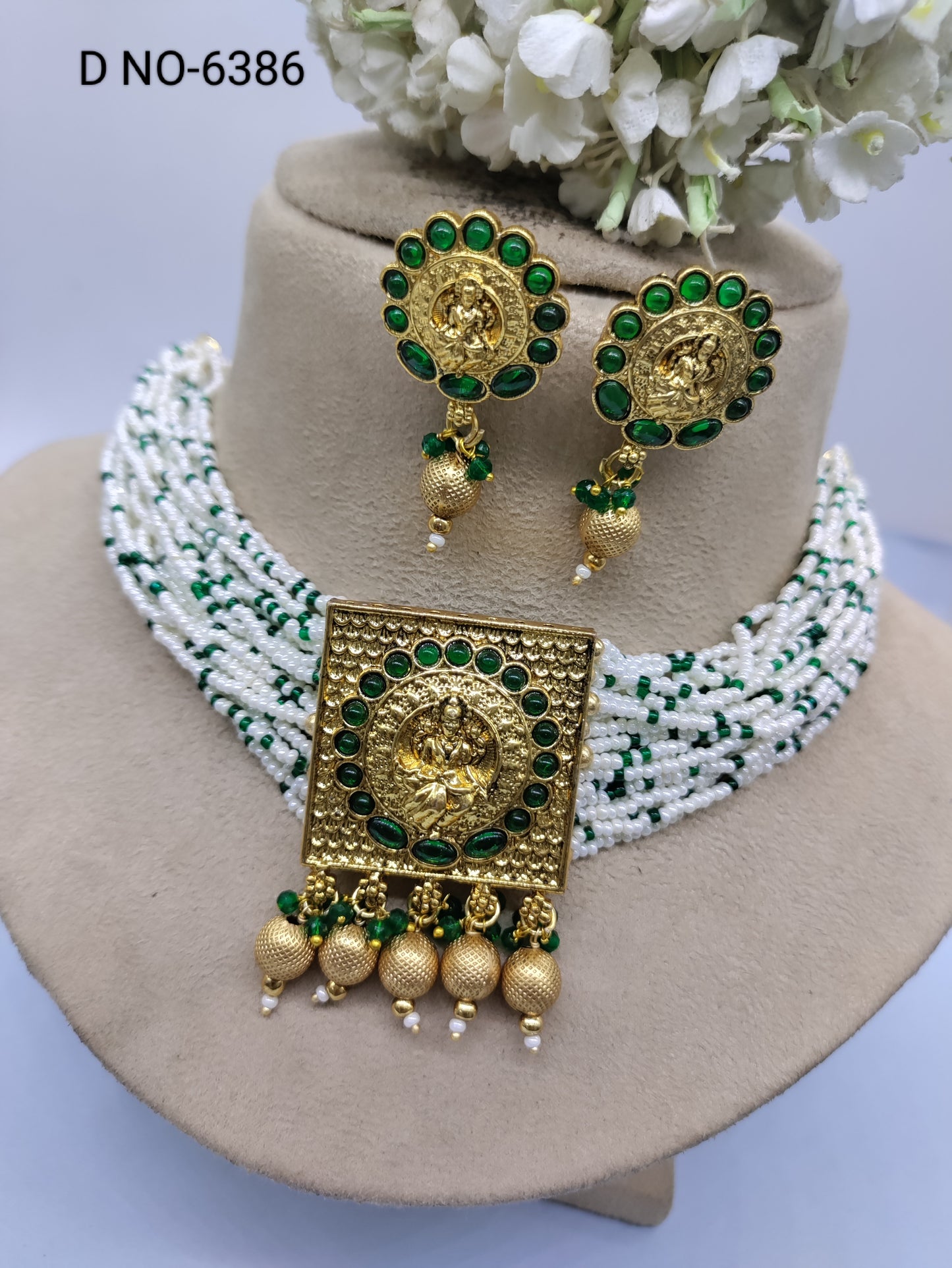 Antique Golden Temple Jewellery  Sku-6386 rchiecreation