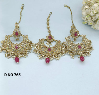 Polki Earring & Tica Mehndi Sku-765 A1 rchiecreation