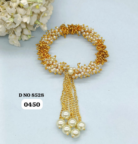 Golden pearls Kada Bracelets 8528 rchiecreation