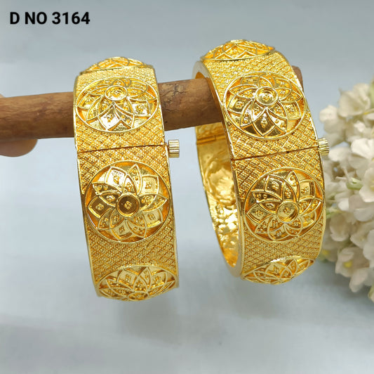 Gold Plated openable Bangles Sku 3164 rchiecreation