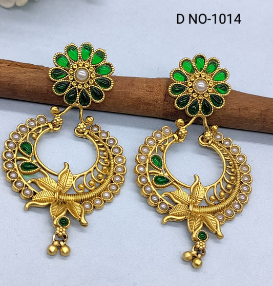 Rajwadi Matt Cemp Earring Sku -1014 rchiecreation