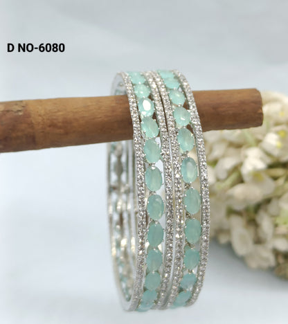 Cz stone Mint bangles Sku 6080 rchiecreation