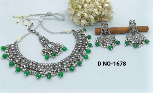 Polki Victorian Necklace set Sku 1678 rchiecreation