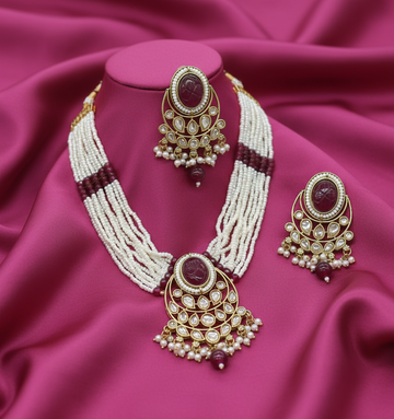 Polki Mehandi Necklace Set 1100 sale  Sku-5913 B6