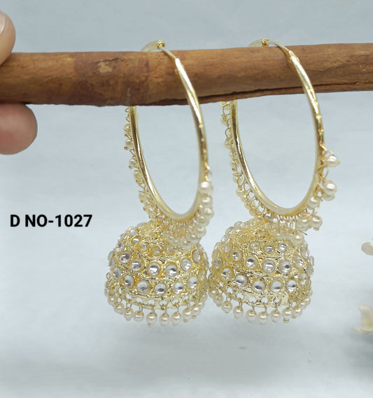 Golden Hoop Bali Earring Sku 1027 rchiecreation
