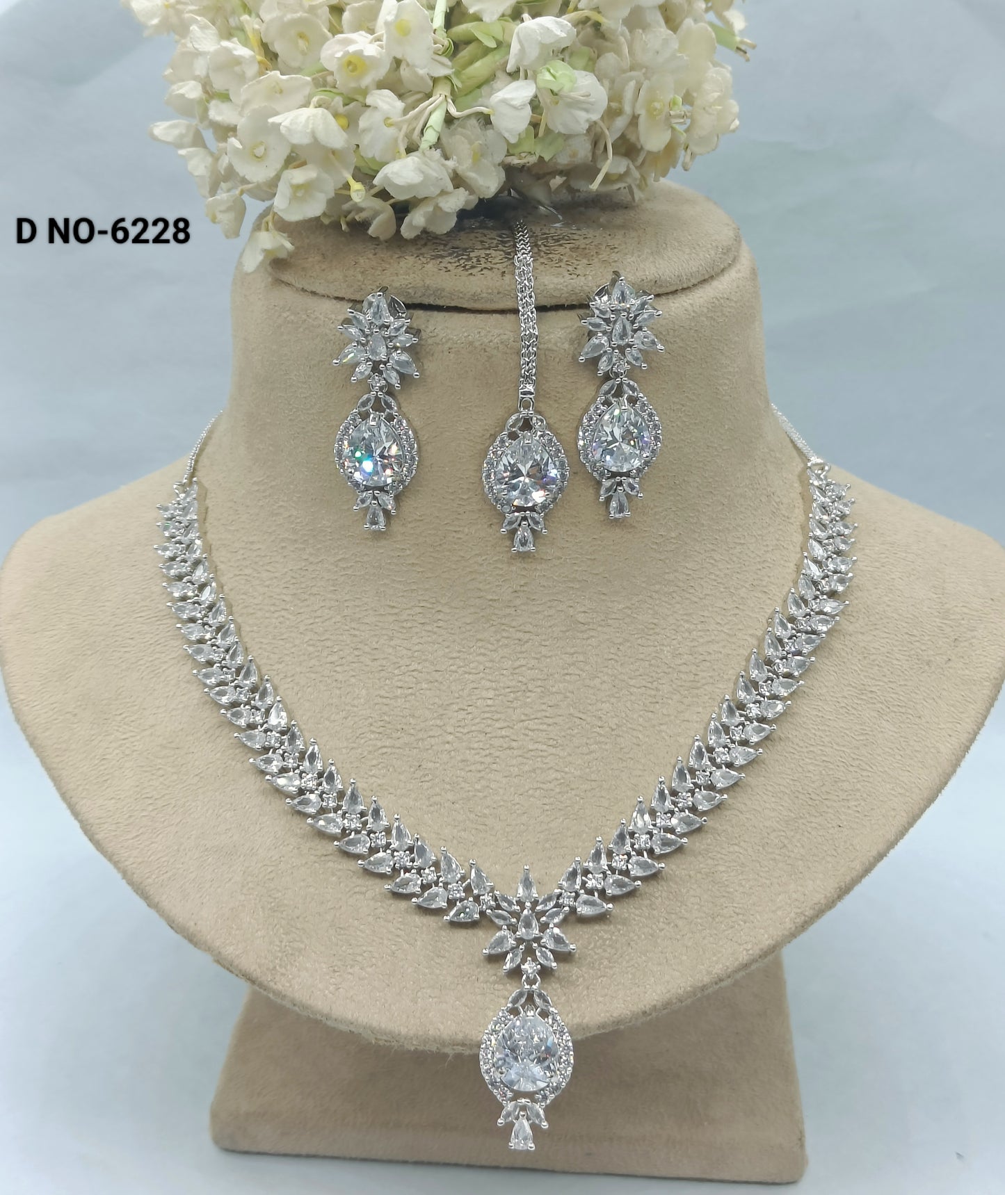 Cz Ad Rodium Necklace Sku 6228 C3 rchiecreation