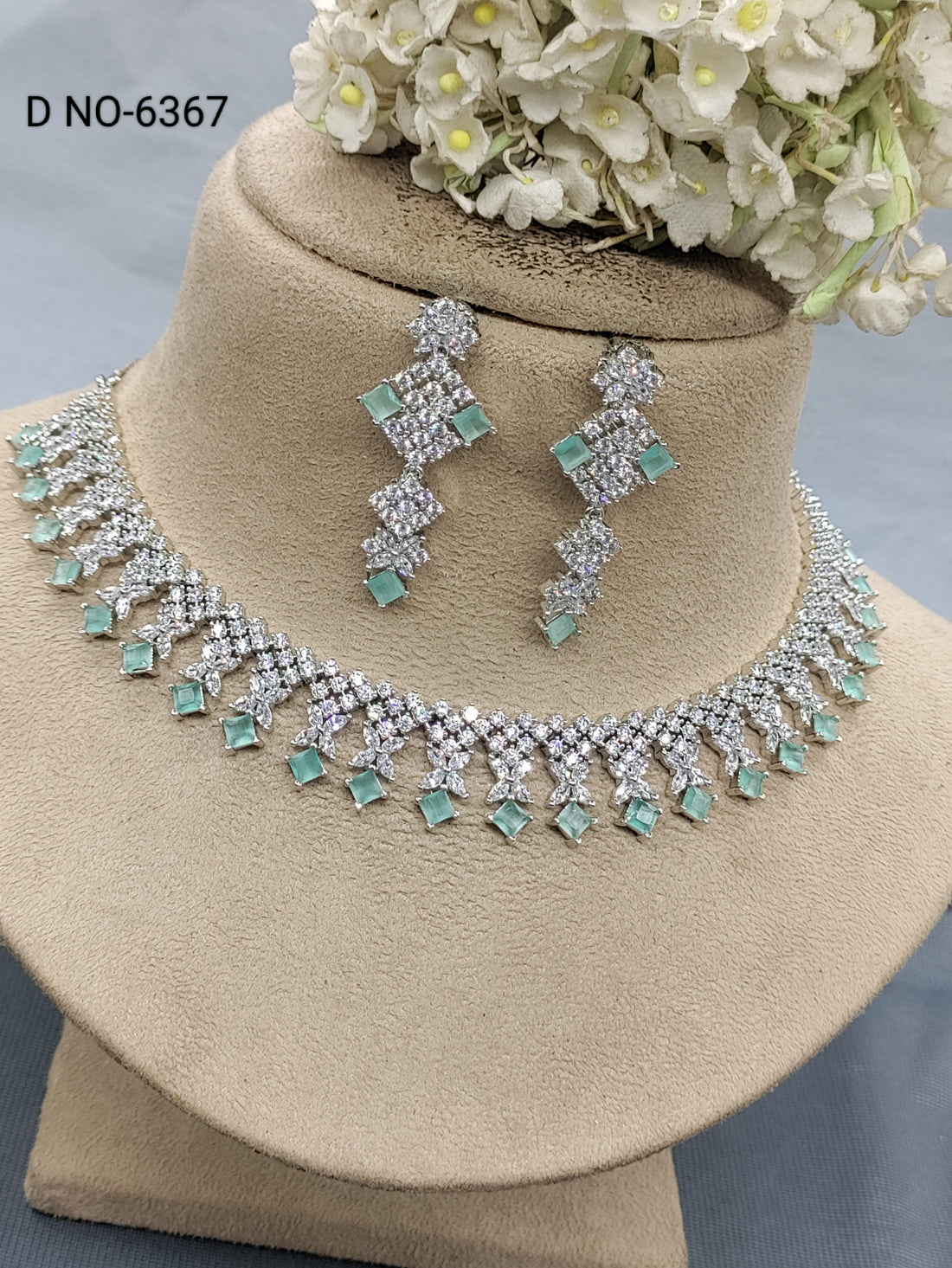 Rodium A.Diamond Necklace SKU-6367 rchiecreation