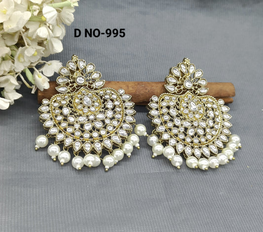 Polkii Kundan Earrings Sku 995 rchiecreation