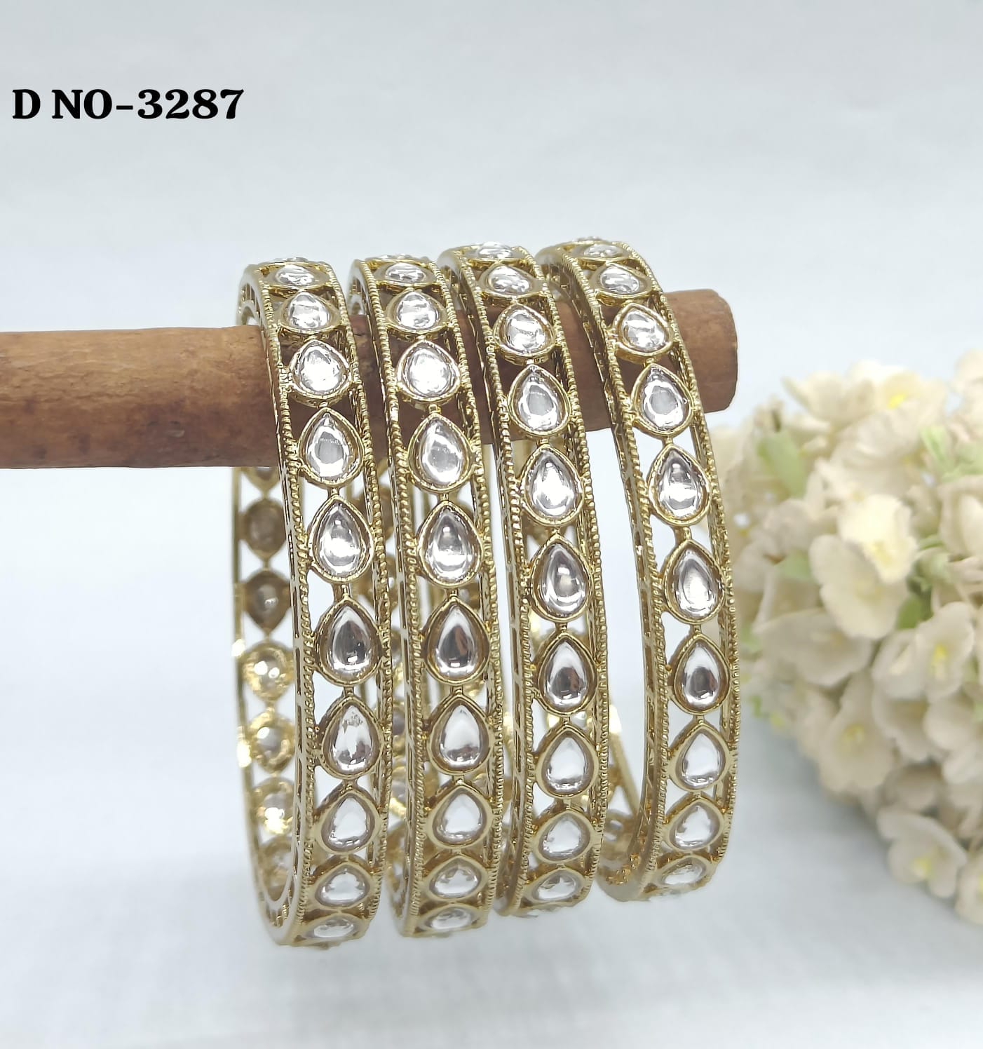 Polki Mehndhi Bangles Sku 3287 rchiecreation