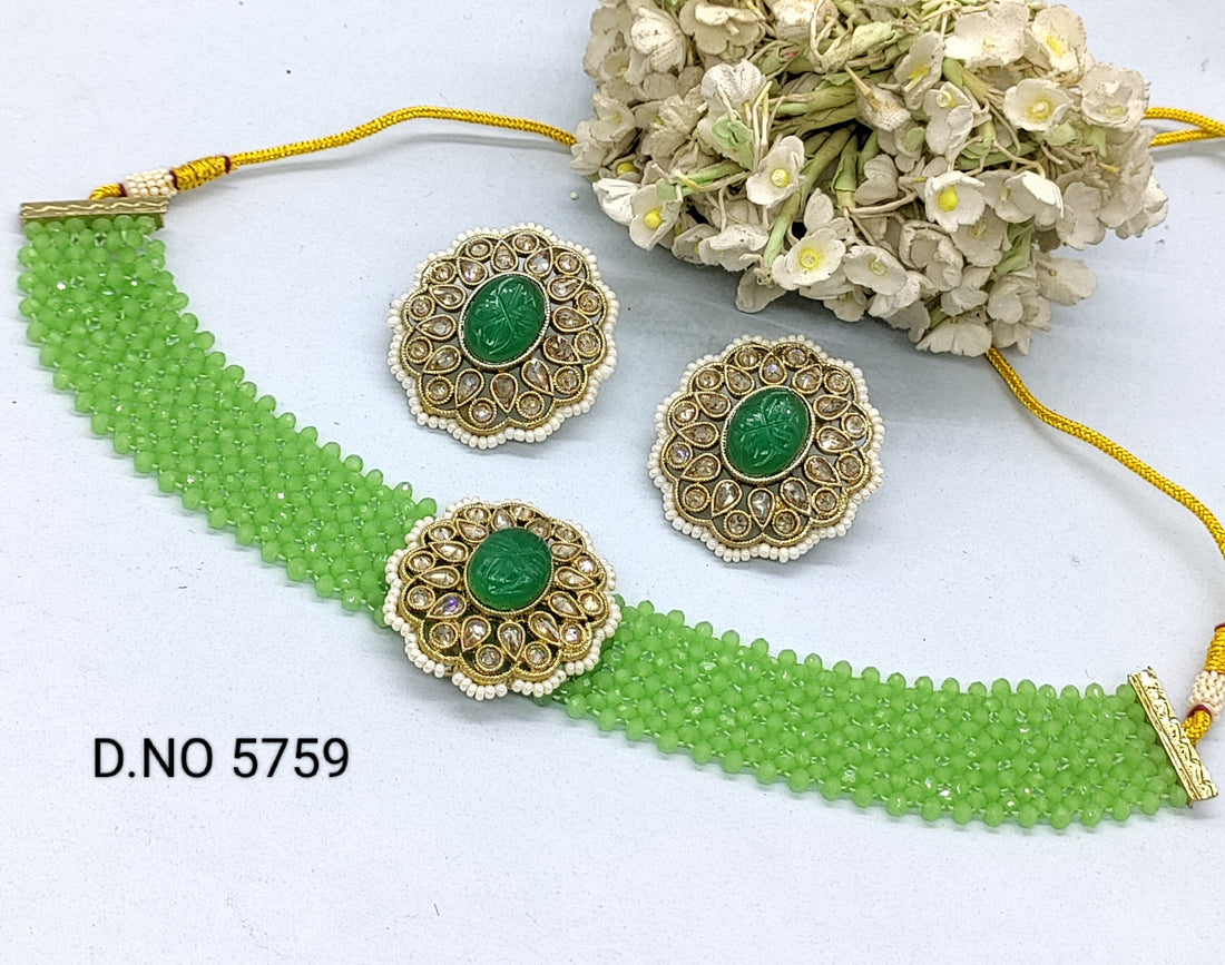 Polkii chocker necklace set Sku 5759 rchiecreation