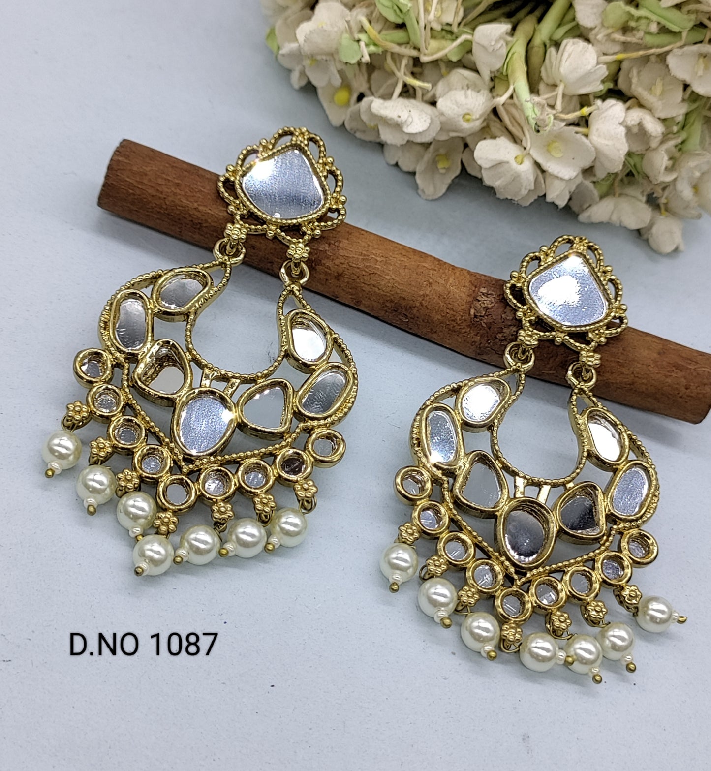 Mehandi mirror Earring Sku 1087 rchiecreation