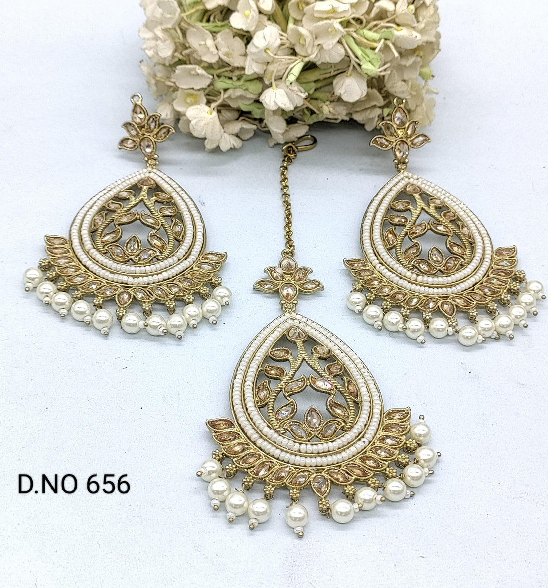 Polki Earring & Tikka Mehndi Sku- 656 A1 rchiecreation