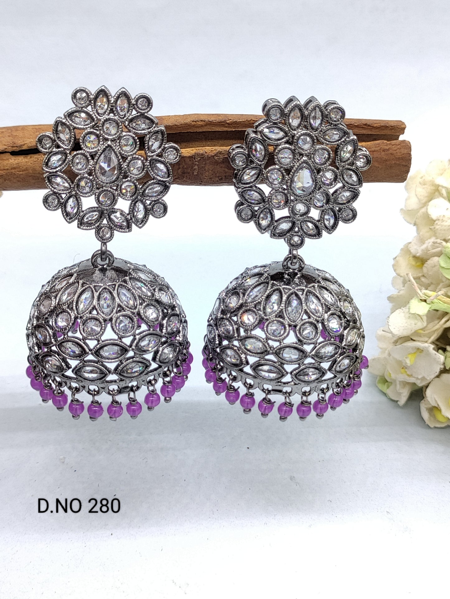 Polki Victorian Jhumki Earring Sku 280 rchiecreation