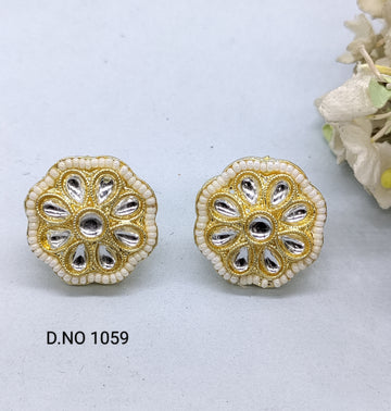 Polki Kundan Tops and Stud Earring Sku-1059 rchiecreation