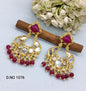 Golden Kundan Mirror Earring Sku 1076 rchiecreation