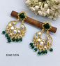 Golden Kundan Mirror Earring Sku 1076 rchiecreation