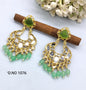 Golden Kundan Mirror Earring Sku 1076 rchiecreation