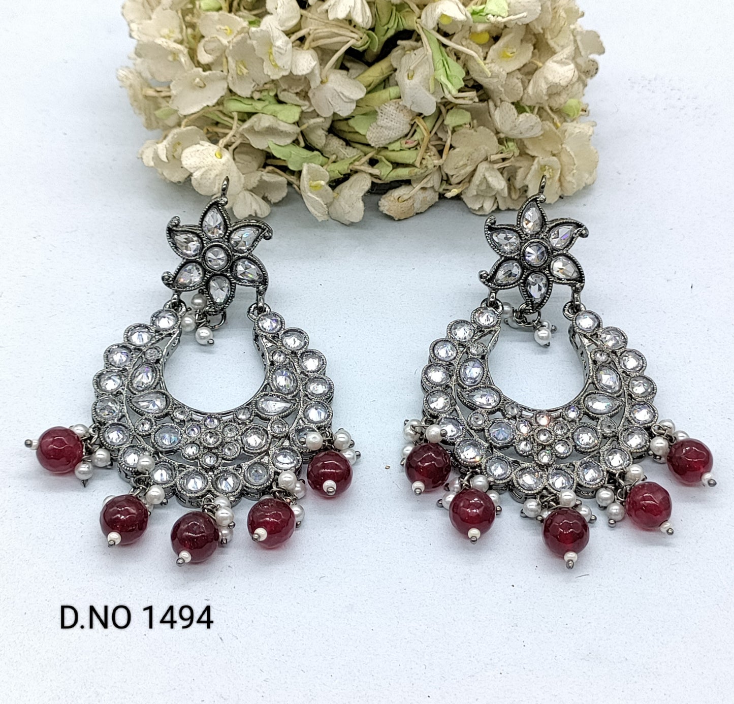 Polki Victorian Earring Sku 1494 rchiecreation