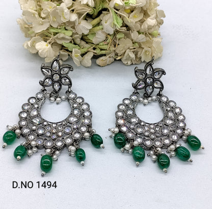 Polki Victorian Earring Sku 1494 rchiecreation