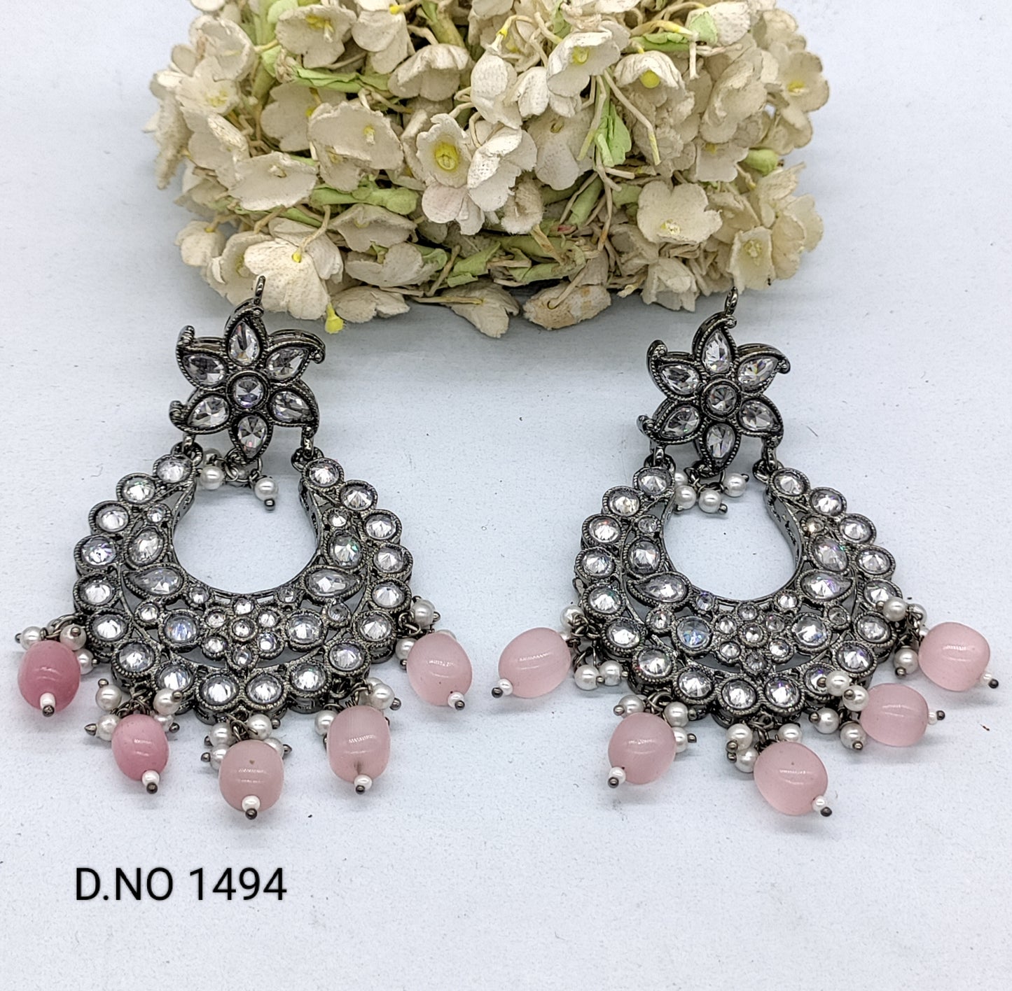 Polki Victorian Earring Sku 1494 rchiecreation