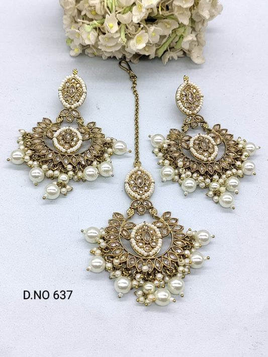 Polki Mehandi Earring & Tica Sku 637-A rchiecreation