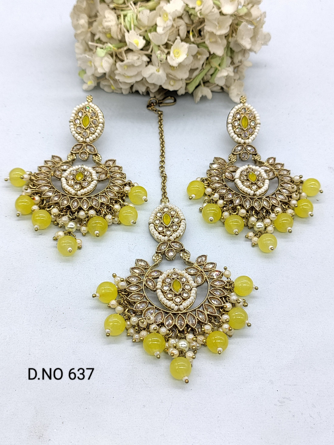 Polki Mehandi Earring & Tica Sku 637-A rchiecreation