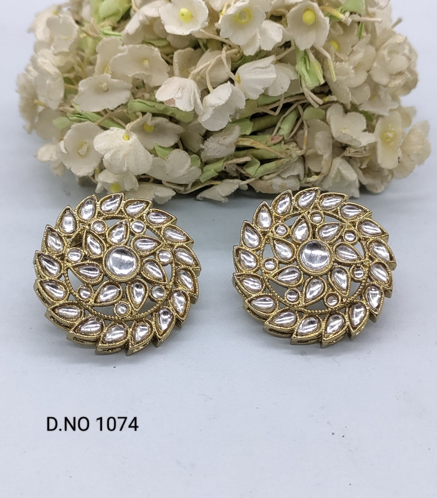 Kundan Mehandi Earring Sku 1074 rchiecreation