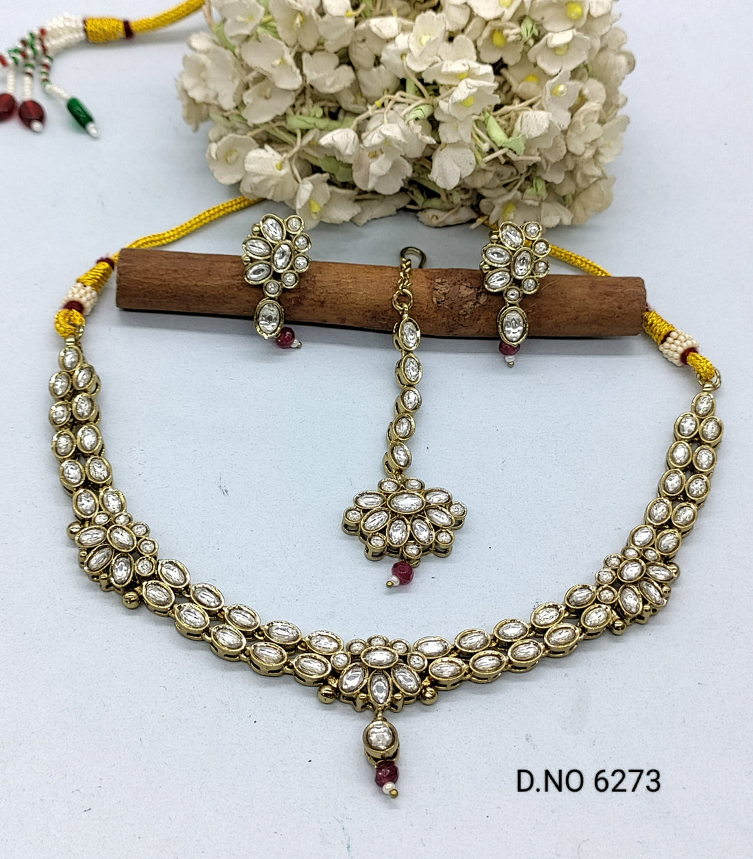 Polki Kundan Mehandi Necklace Sku 6273 D5 - rchiecreation