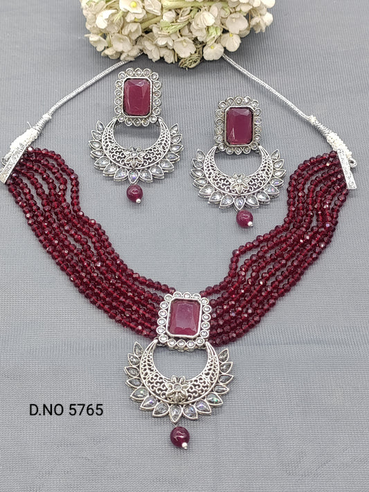 Polki Victorian Necklace Set Sku 5765 rchiecreation