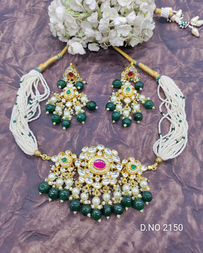 Pachi Kundan necklace Golden Sku 2150 rchiecreation