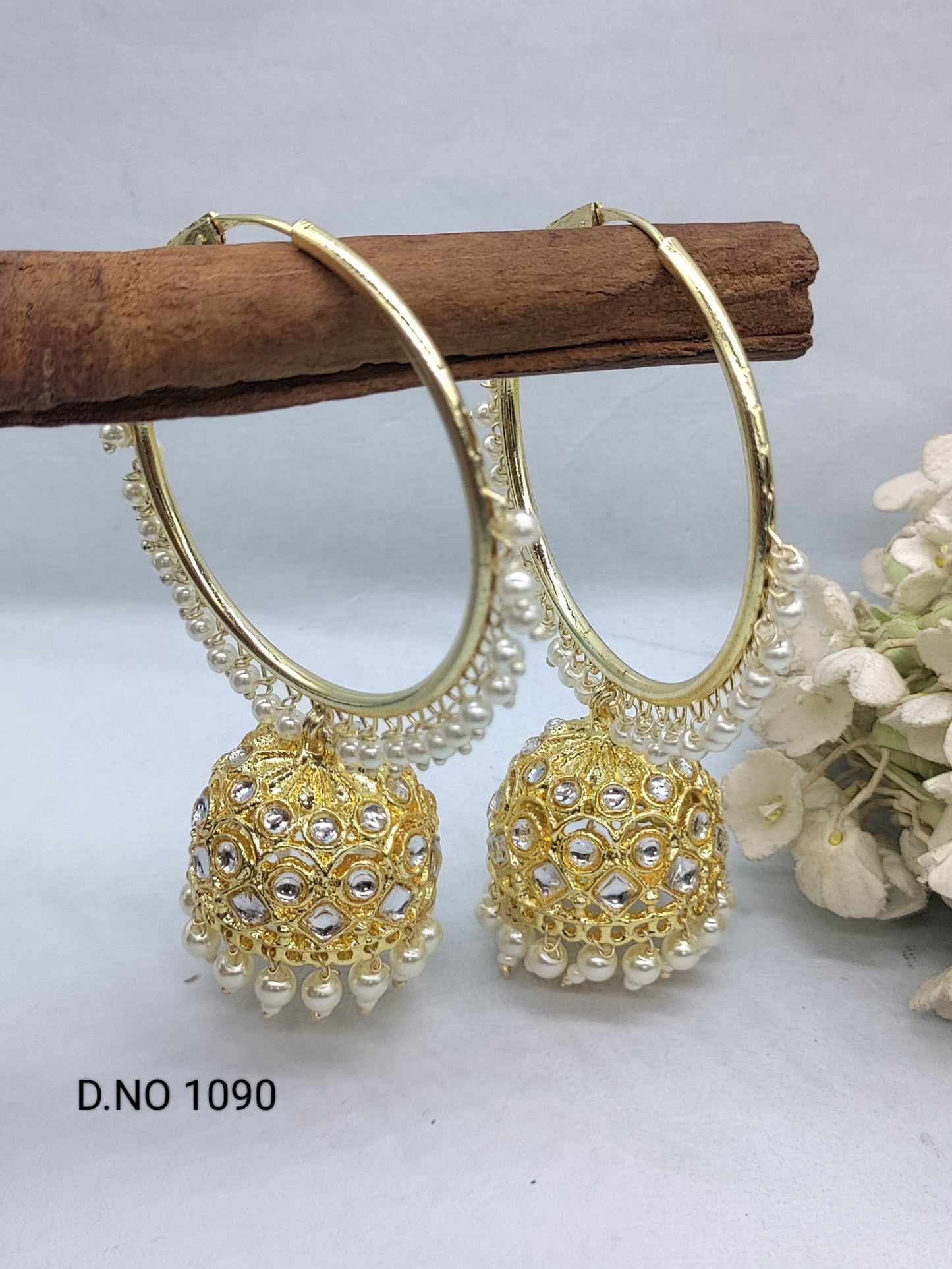 Golden Hoop Bali Earring Sku 1090 rchiecreation